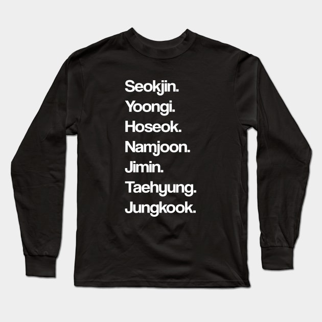 BTS - Members Real Names Long Sleeve T-Shirt by Bystanders